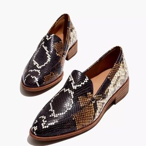 ✨ Madewell Frances Snake-Embossed Leather Loafer brown 8M